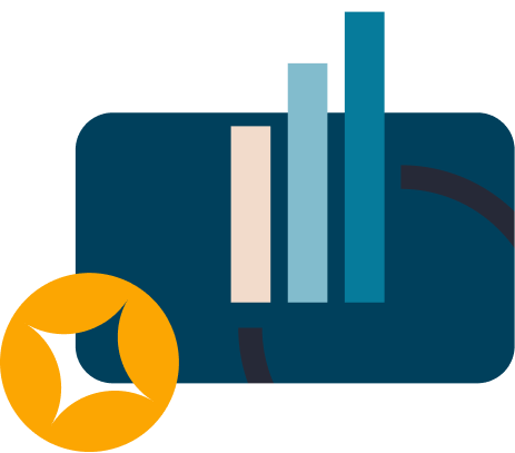 bar graph on teal background graphic