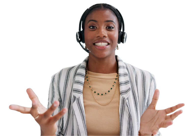 help desk support woman smiling