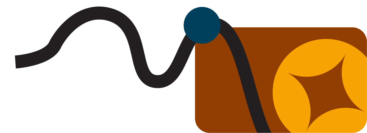 yellow artificial intelligence icon with dot on path extending off page