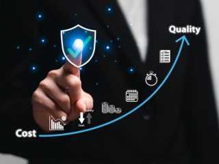 finger pointing to a chart showing cost versus value of training